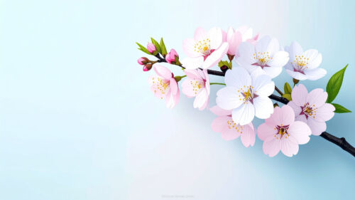 Aesthetic Cherry Blossom Powerpoint Background Clean and Minimal