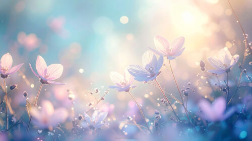 Aesthetic Floral Powerpoint Background Pastel Flowers