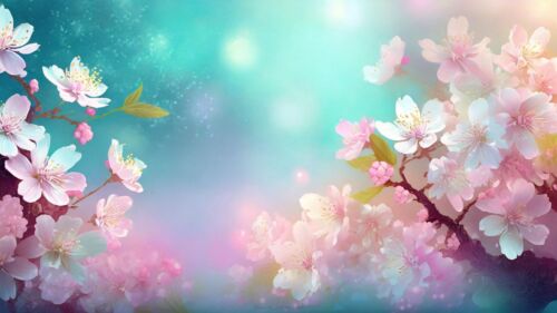 Cherry Blossom PPT Background Flowers by SlidesCorner.com