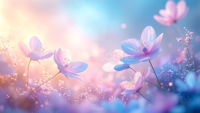 Delicate Classy Floral Powerpoint Background Pastel Pink Flowers