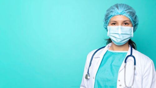 Doctor PPT Background in Light Green Medical Tones