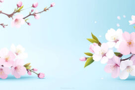 Pastel Pink Cherry Blossom PPT Background Flowers