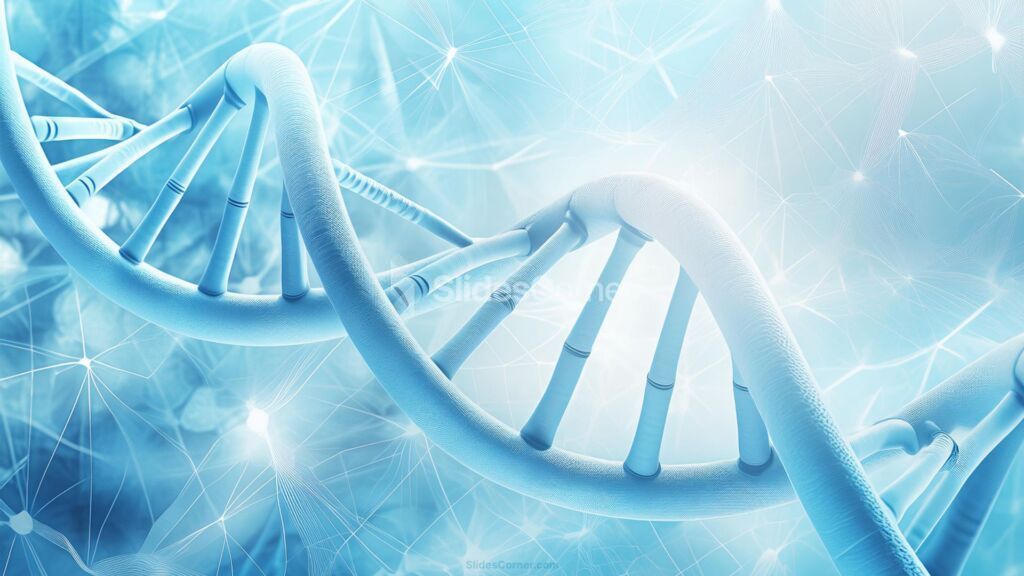 Powerpoint DNA Background in Light Blue for Science and Medicine