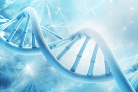 Powerpoint DNA Background in Light Blue for Science and Medicine