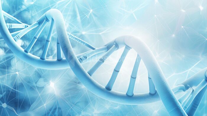 Powerpoint DNA Background in Light Blue for Science and Medicine