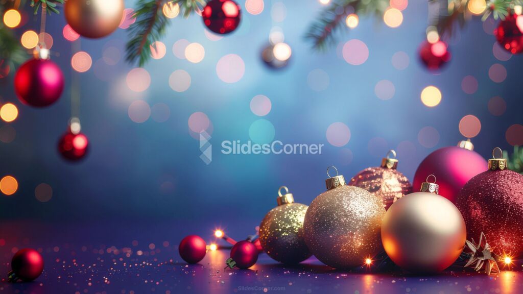Christmas Decorations Background for PowerPoint Presentations or Wallpaper