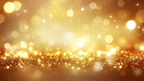 Holiday PowerPoint Background with Festive Golden Sparkles by SlidesCorner.com