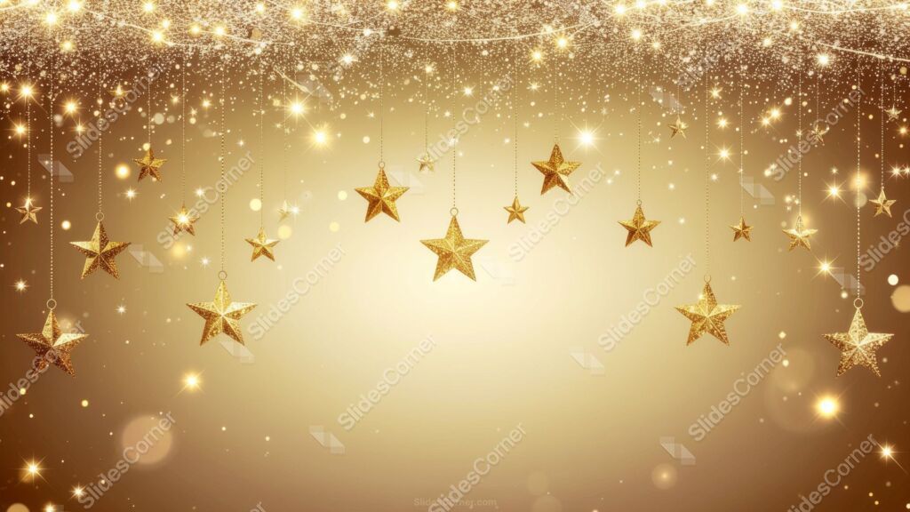 Holiday PowerPoint Background with Golden Stars and Sparkles Holiday PowerPoint Background with Golden Stars and Sparkles