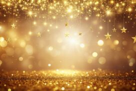 New Year’s Background with Stars and Golden Lights