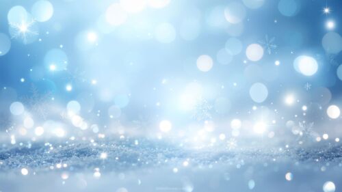 Snow PowerPoint Background with Sparkles, Snowflakes and Bokeh Lights by SlidesCorner.com