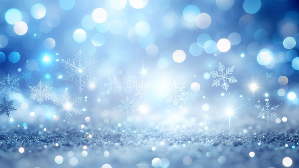 Winter Background with Snow, Snowflakes, and Sparkling Bokeh Lights Winter Background with Snow, Snowflakes, and Sparkling Bokeh Lights