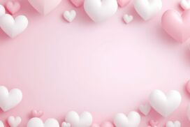 Aesthetic Cute PowerPoint Background Pink Hearts for Slides