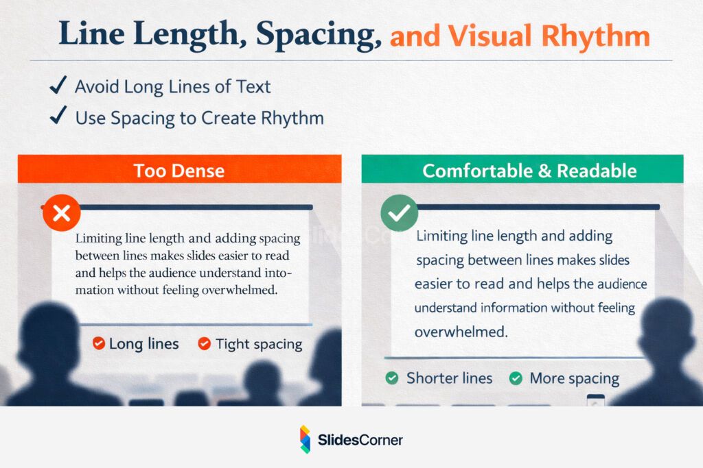 Line Length Spacing and Visual Rhythm by SlidesCorner.com