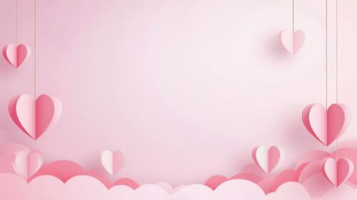 Pink Valentine’s Day Background for PPT with Hanging Paper Hearts Pink Valentine’s Day Background for PPT with Hanging Paper Hearts