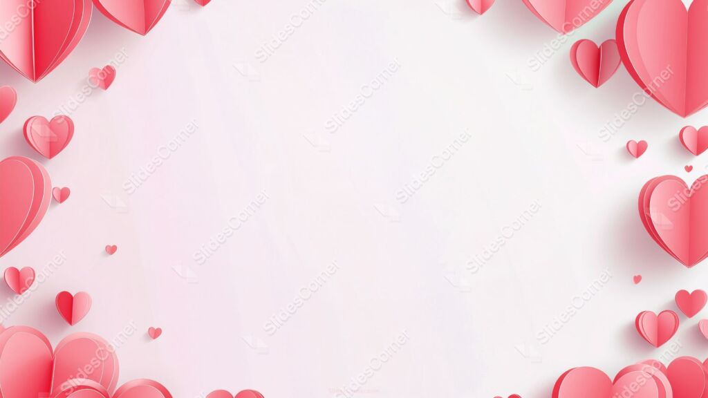 Pink Valentine’s Day Background for PowerPoint with Paper Hearts Pink Valentine’s Day Background for PowerPoint with Paper Hearts