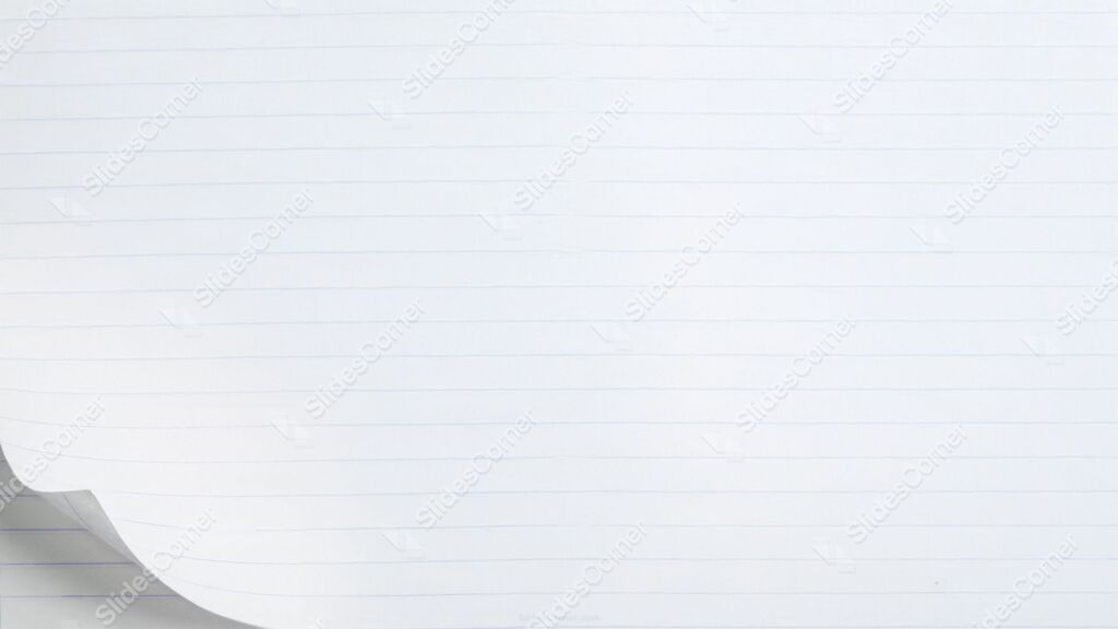 White Lined Paper Sheet Background with Raised Corner for PowerPoint White Lined Paper Sheet Background with Raised Corner for PowerPoint