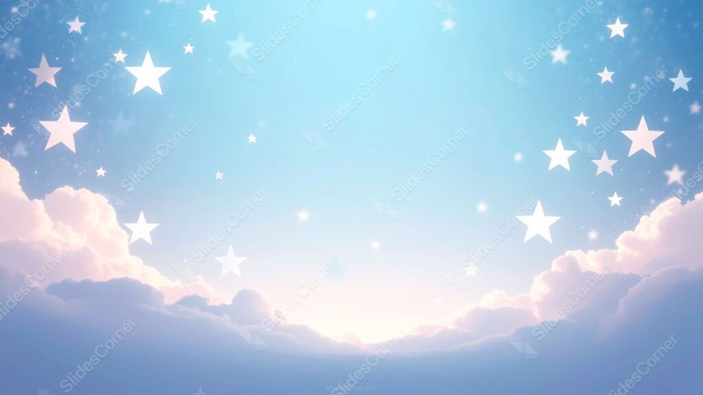 Baby Blue Stars PPT Background with Clouds Baby Blue Stars PPT Background with Clouds