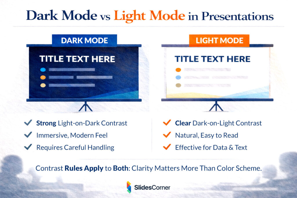 Dark Mode vs Light Mode in Presentations