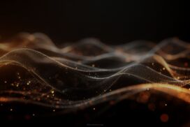 Elegant Background PPT Black Solid with Golden Particles Free Download