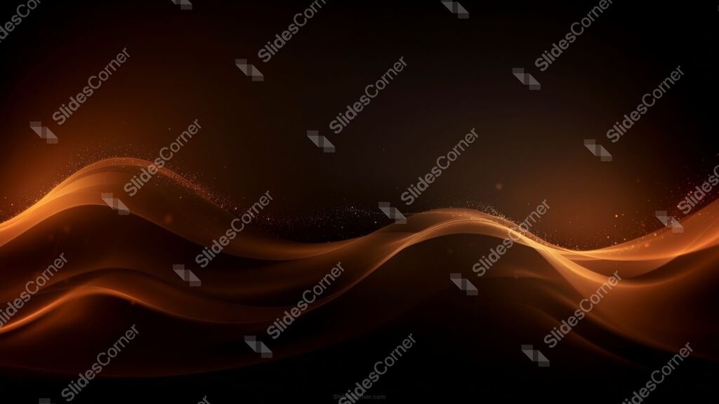 Elegant Background PPT Black Solid with Golden Waves Free Download