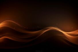 Elegant Background PPT Black Solid with Golden Waves Free Download