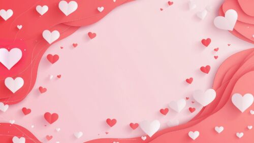 Valentine’s Day Background with Layered Paper Hearts Valentine’s Day Background with Layered Paper Hearts