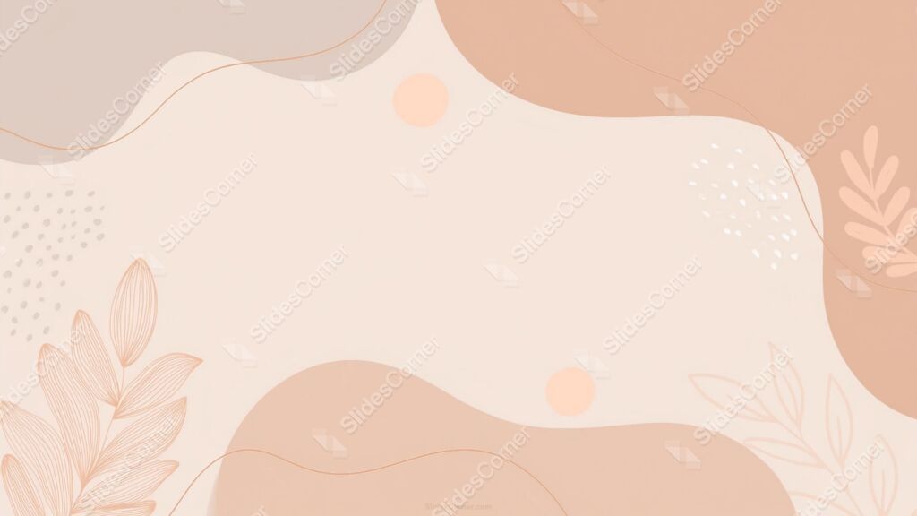 Aesthetic PPT Background with Organic Shapes in Light Brown Pastel Tones
