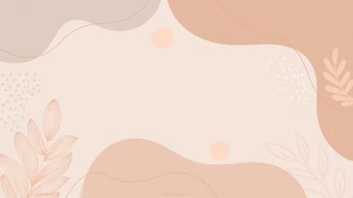 Aesthetic PPT Background with Organic Shapes in Light Brown Pastel Tones by SlidesCorner.com