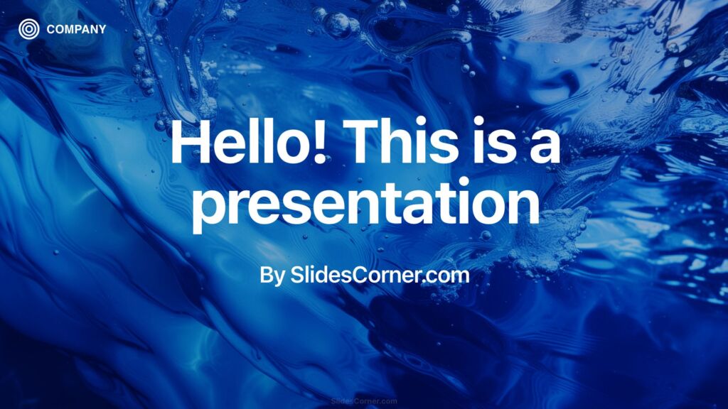 Blue Water Background for Slides - Free Download on SlidesCorner.com Cover Slide Demo