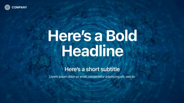 Water Background for PowerPoint with Deep Blue Ocean Texture — SlidesCorner