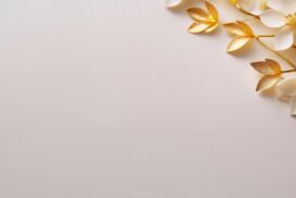 Flowers Background for PowerPoint with Cream and Gold Bouquet – Free HD Download