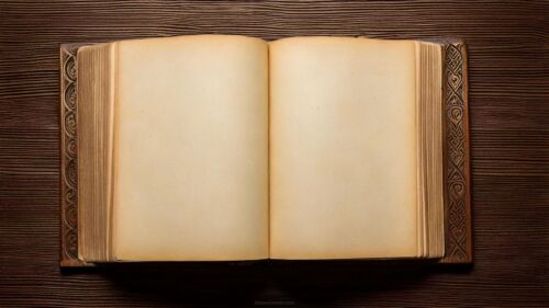 History Background for Slides with Antique Book with Carved Wooden Cover