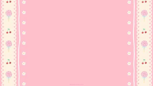 Kawaii seamless cherry and hearts pastel pink pattern background for PowerPoint presentation slides and wallpaper