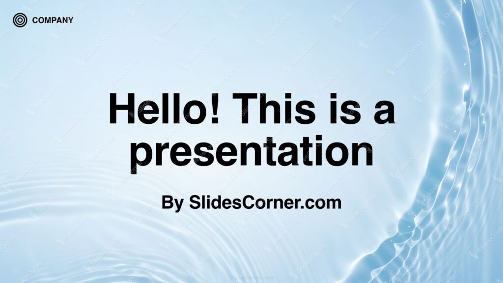 Simple Water Background for Powerpoint - Cover Presentation Slide Demo
