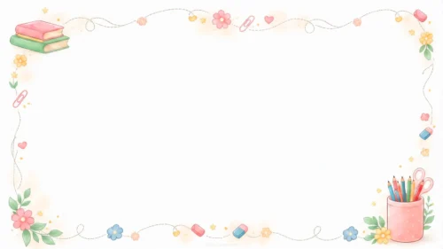 Cute Colorful School Border PPT Background