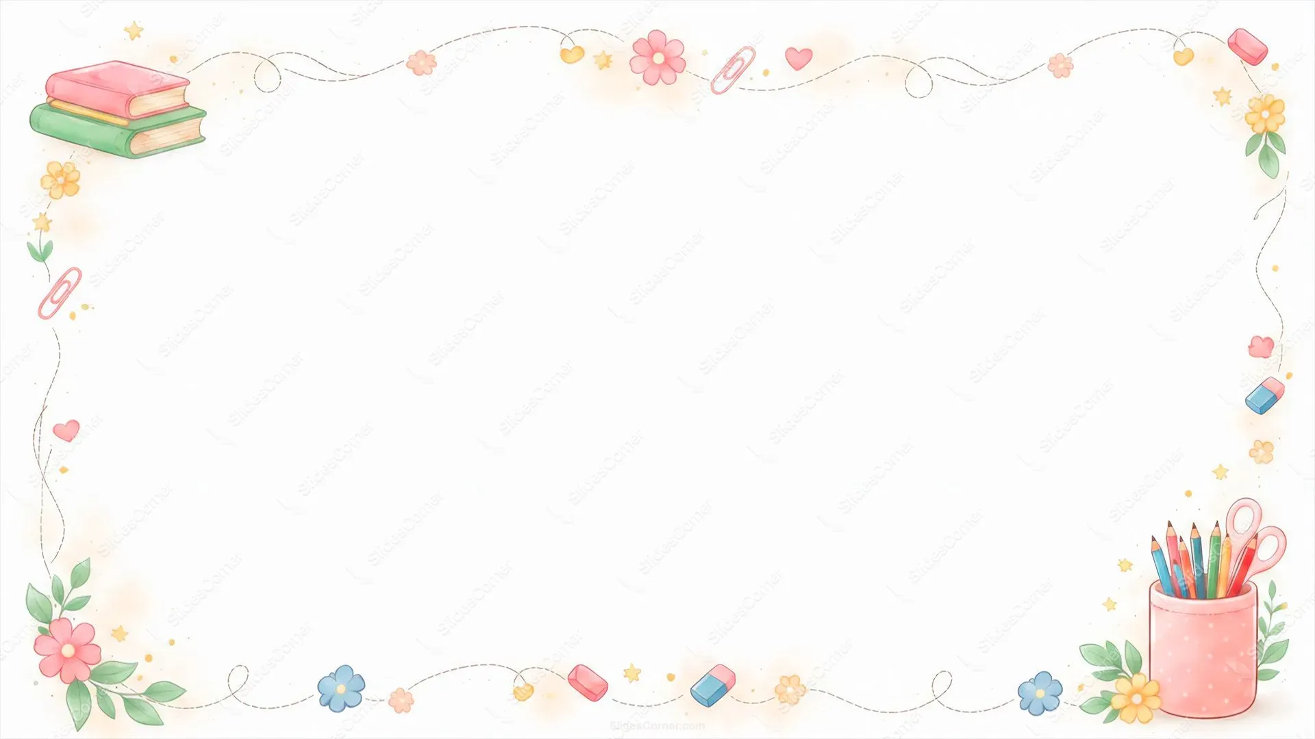 Cute Colorful School Border PPT Background Cute Colorful School Border PPT Background