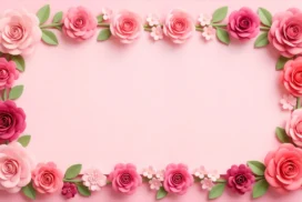 Elegant Pink Roses Frame PowerPoint Background – Free HD Download