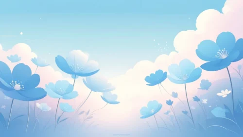 Free Light Blue PPT Background with Pastel Flowers for PowerPoint & Google Slides Free Light Blue PPT Background with Pastel Flowers for PowerPoint & Google Slides
