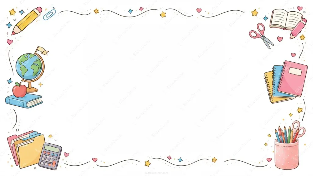 PPT Background Cute School Border Design — SlidesCorner