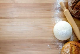 Free Bakery Background for PowerPoint and Google Slides – Rustic Wood & Bread HD