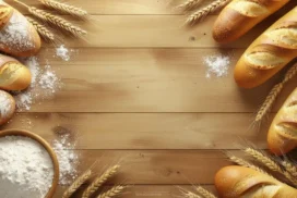Free Bread and Wheat Table Background for PowerPoint Slides and Wallpaper