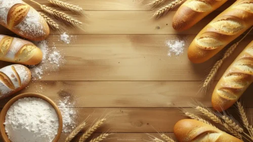 Free Bread and Wheat Table Background for PowerPoint Slides and Wallpaper Free Bread and Wheat Table Background for PowerPoint Slides and Wallpaper