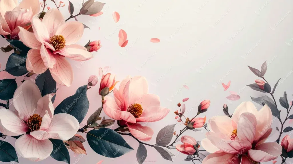 Free Pastel Pink Floral Background for PowerPoint Slides