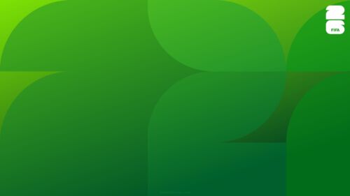 World Cup 2026 Background with dark green gradient, large number 26 overlay in green tones, and FIFA World Cup 2026 white logo — free PowerPoint and wallpaper download