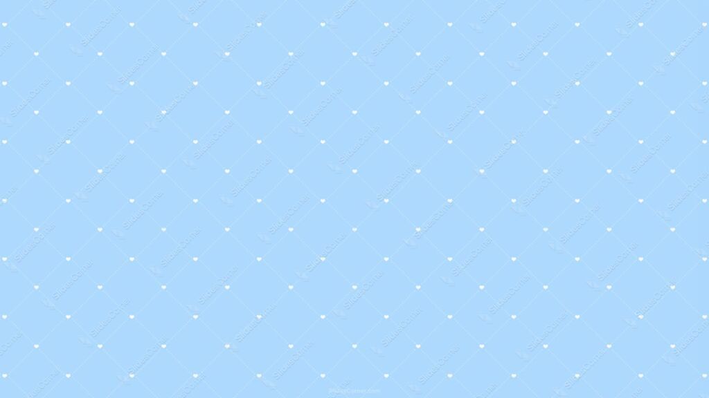 Baby Blue PowerPoint Background with Delicate Heart Diamond Pattern