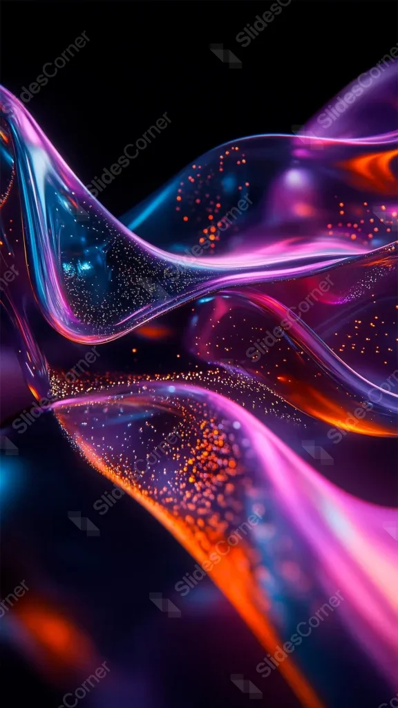 Black Abstract Phone Wallpaper – Purple Liquid Glass Waves & Orange Bokeh Black Abstract Phone Wallpaper – Purple Liquid Glass Waves & Orange Bokeh