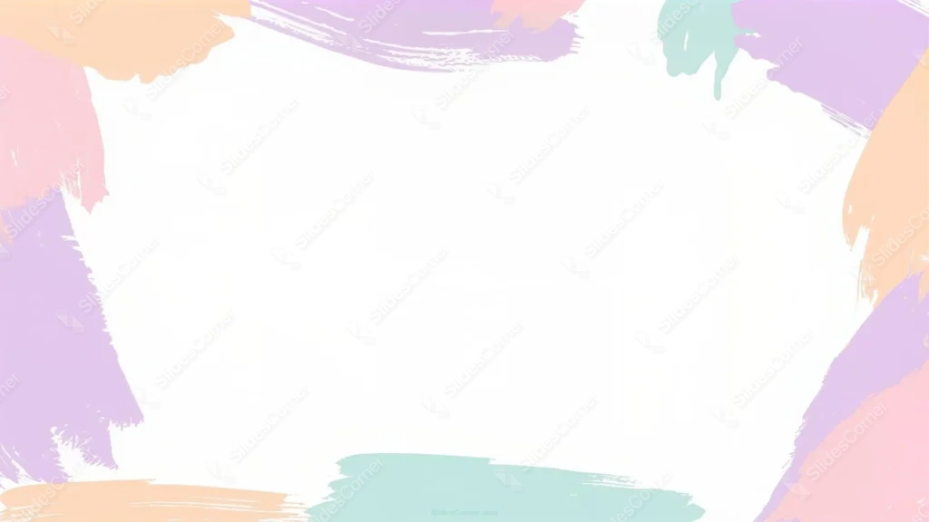 Creative PPT Background for Kids – Pastel Brushstroke Frame