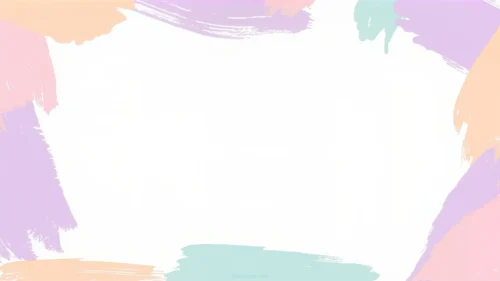 Creative PPT Background for Kids – Pastel Brushstroke Frame