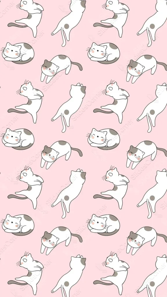 Cute Pink Kitten Phone Background Free Download — 1080×1920 Vertical