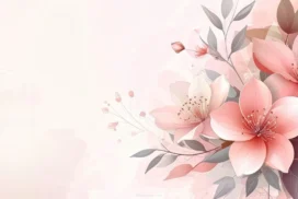 Elegant Floral PowerPoint Background with Pink Flowers